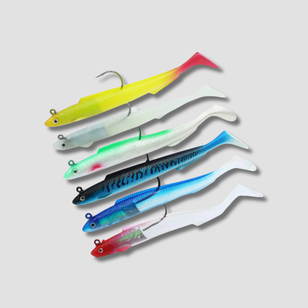 Leurres souples x6 15cm avec hameçons plusieurs coloris L'Univers des Pêcheurs