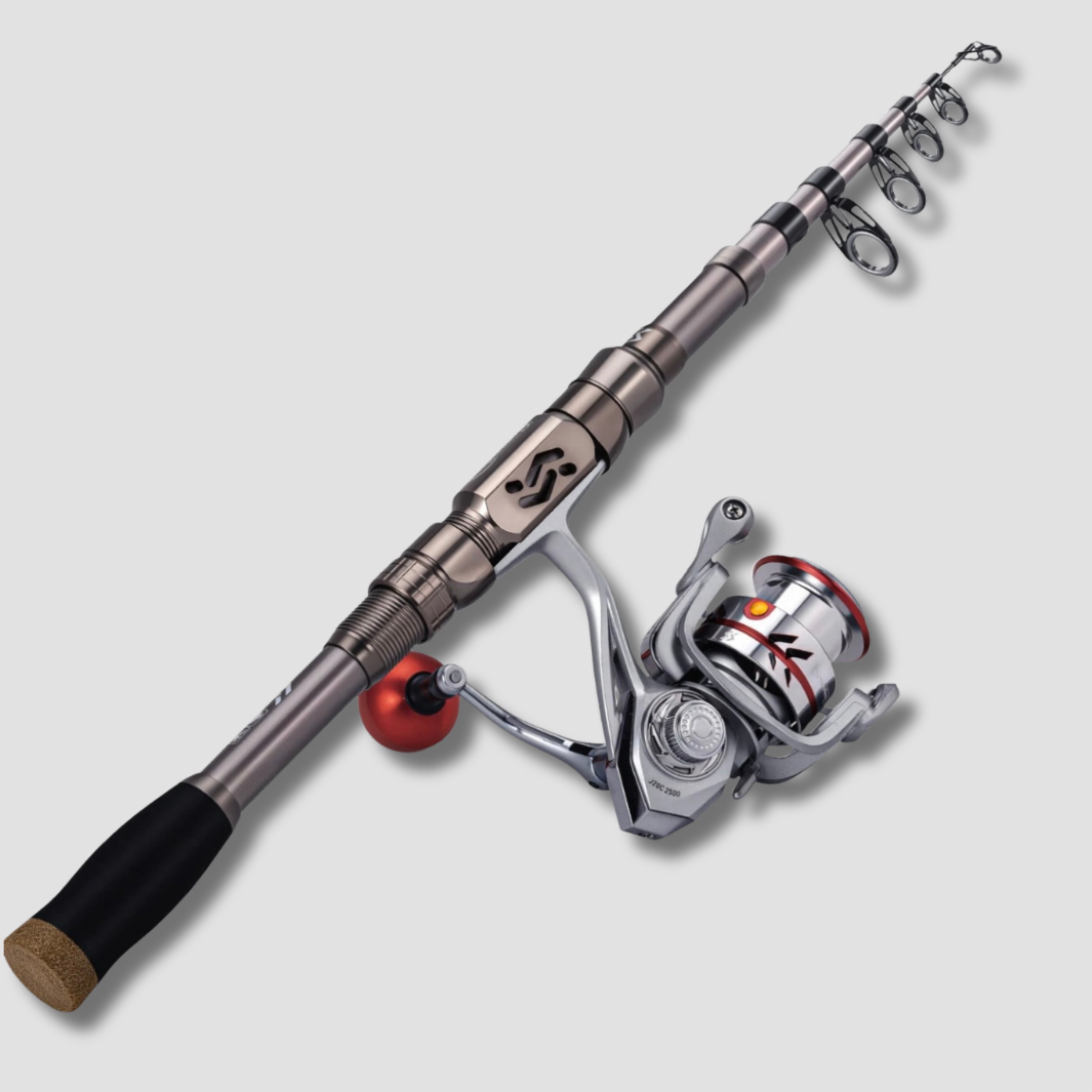 Canne à pêche télescopique avec moulinet – Ensemble complet mer & eau douce