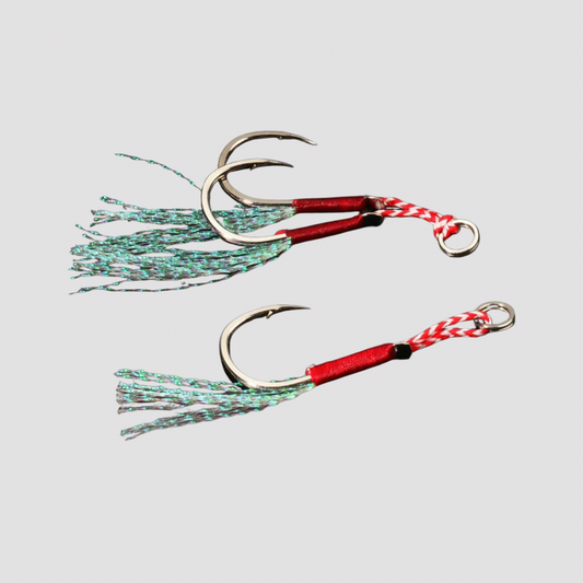 Hameçons Assist à Plumes (x10) – Simples ou Doubles pour Pêche en Mer & Slow Jigging L'Univers des Pêcheurs