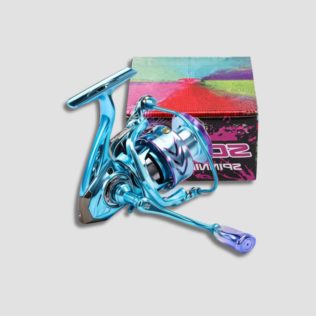 Moulinet de pêche spinning – Série 2000 & 4000 – Bleu métallique | Mer & eau douce