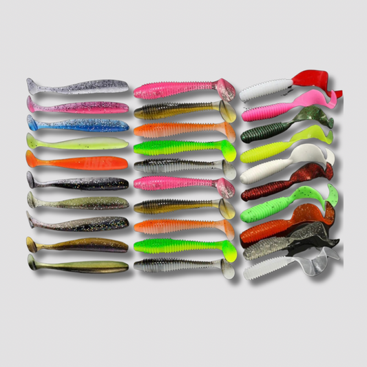 Lot de 30 leurres souple - couleurs multiples L'Univers des Pêcheurs
